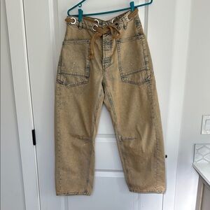 We the Free Barrel Jeans with Rope Belt
